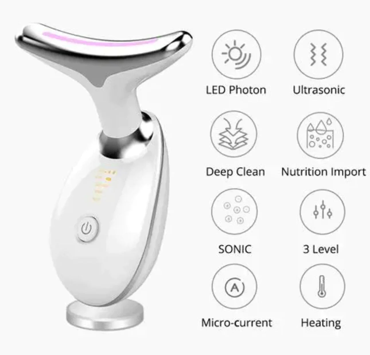 Rivela Pro Lift facial device in use on face and neck